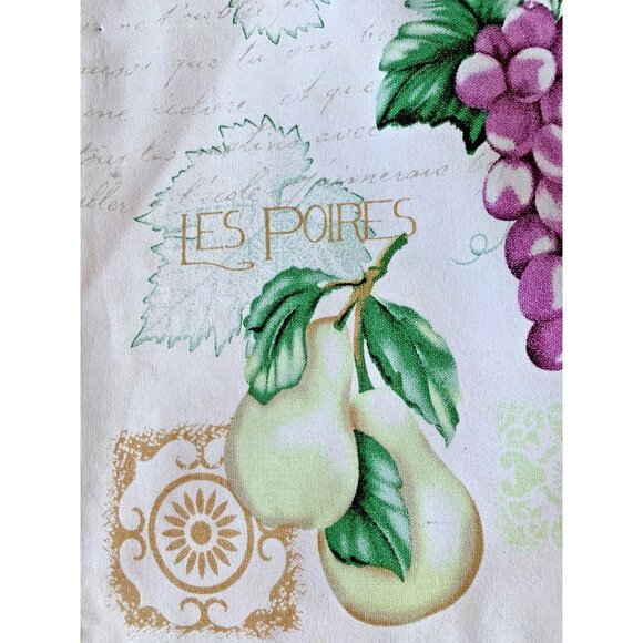 VINTAGE 4 Pc Cotton Placemat French Country Chic Cottage Kitchen Red Tan Fruit - Picture 5 of 11